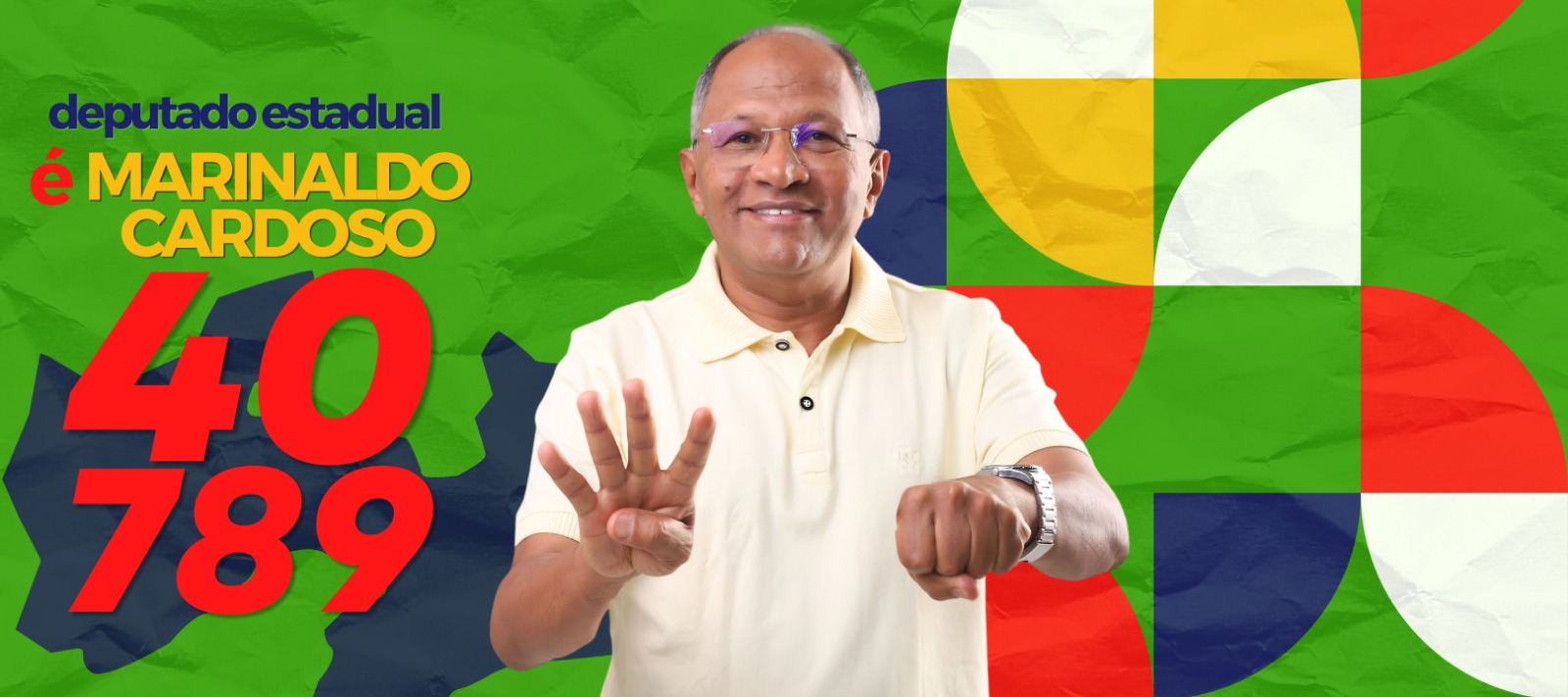 Marinaldo Cardoso, candidato a deputado estadual, número 40789